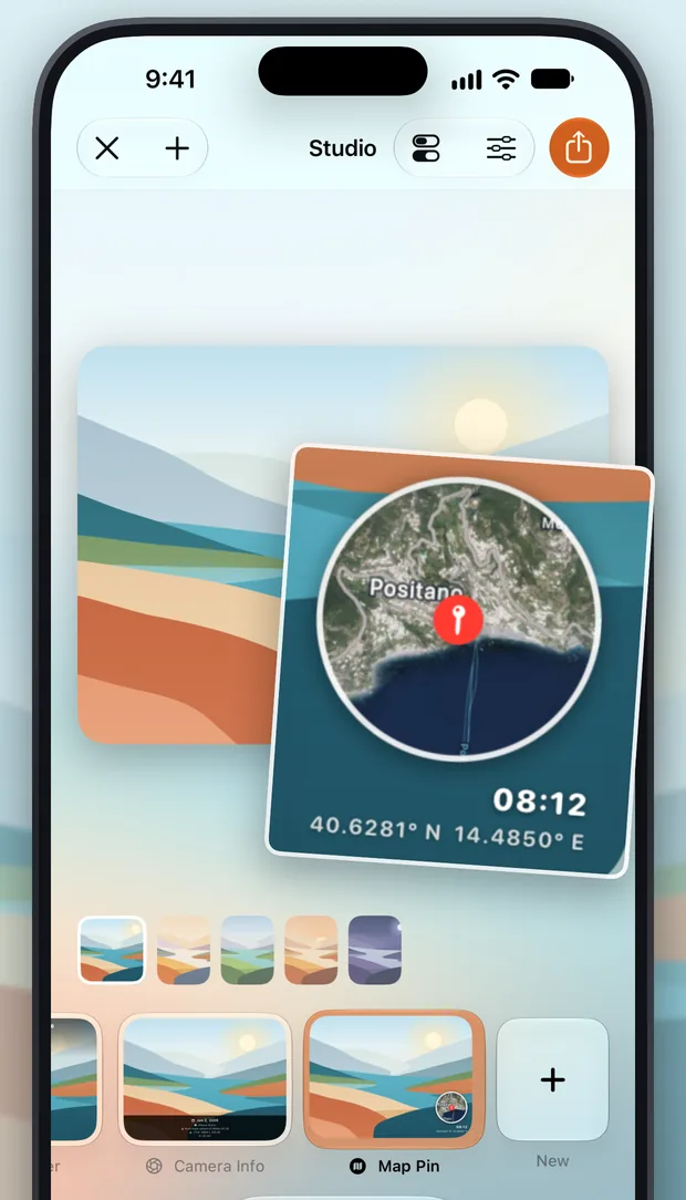 GeoStamp on iPhone: Map screen